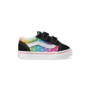 Pantofi sport cu inchidere velcro si detalii cu model florescent - Negru/Galben/Roz