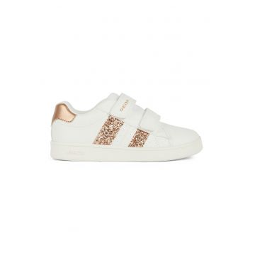 Pantofi sport cu inchidere velcro si detalii stralucitoare Eclyper - Alb/Auriu