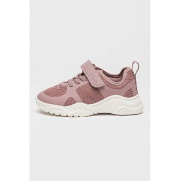 Pantofi sport cu insertii din velcro si velcro Feather - Roz somon