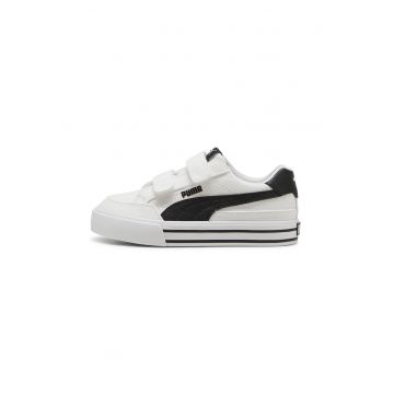 Pantofi sport cu velcro Court Classic - Negru/Alb murdar