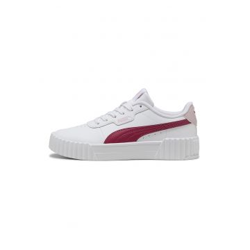 Pantofi sport Carina 3.0 din piele si piele ecologica cu detalii perforate - Roz aprins/Alb optic