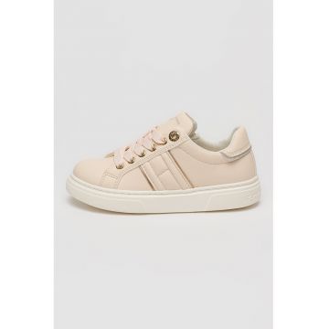 Pantofi sport low-cut din piele ecologica cu fermoar - Piersica