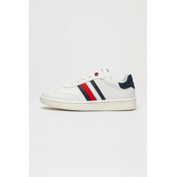 Pantofi sport low-cut din piele ecologica - Rosu/Alb/Bleumarin