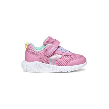 Pantofi sport Sprintye wedge cu velcro - Roz pastel