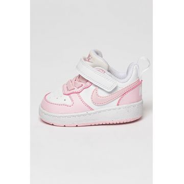 Pantofi sport Court Borough cu inchidere velcro - Alb/Roz