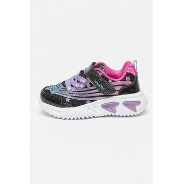 Pantofi sport cu aspect stralucitor si LED-uri - Negru/Violet