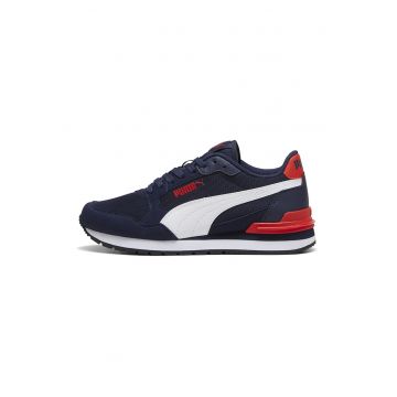 Pantofi sport ST Runner v4 cu insertii din material textil - Alb/Portocaliu/Albastru ultramarin