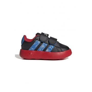 Pantofi sport Grand Court cu model Spider-Man - Negru/Rosu vermillion/Albastru deschis