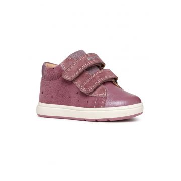Pantofi sport cu velcro si insertii de piele intoarsa - Violet tyrian
