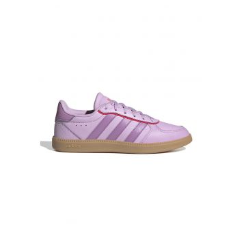 Pantofi sport de piele ecologica cu logo - Roz pastel/Lila