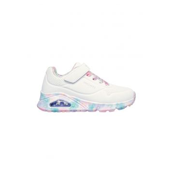 Pantofi sport de piele ecologica cu talpa cu model Uno Gen1 - Alb