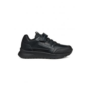 Pantofi sport de piele ecologica cu velcro - Negru
