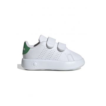 Pantofi sport de piele ecologica cu velcro Advantage - Alb/Verde