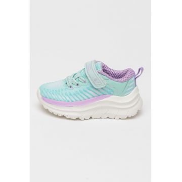 Pantofi sport din material textil cu inchidere velcro - Turcoaz/Alb optic