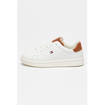 Pantofi sport low-cut cu sireturi - Alb/Maro scortisoara