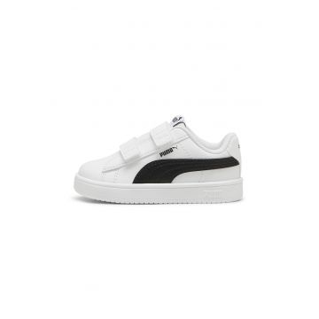 Pantofi sport Rickie de piele ecologica cu velcro - Negru/Alb optic