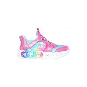 Pantofi sport slip-in cu lumini LED - Roz/Albastru