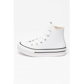 Tenisi Chuck Taylor All Star de piele cu platforma - Alb optic