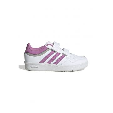 adidas Performance - Pantofi sport din piele ecologica cu velcri Hoops 4.0 - Alb/Violet