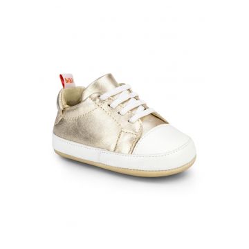 Pantofi fetite  Afeto Joy Gold cu Siret Elastic - Bibi - Auriu