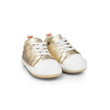 Pantofi fetite  Afeto Joy Gold cu Siret Elastic