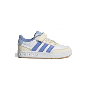 Pantofi sport Breakbase din piele ecologica cu inchidere velcro - Alb/Albastru lavanda