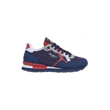Pantofi sport cu design colorblock - Rosu/Alb/Bleumarin