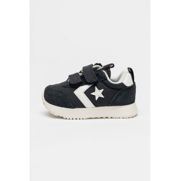 Pantofi sport cu garnituri de piele intoarsa Omega - Negru/Alb murdar