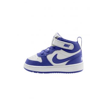 Pantofi sport cu garnituri din piele Court Borough - Albastru royal/Alb optic