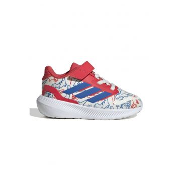 Pantofi sport cu imprimeu si garnituri de material sintetic Runfalcon - Rosu/Albastru royal/Alb murdar