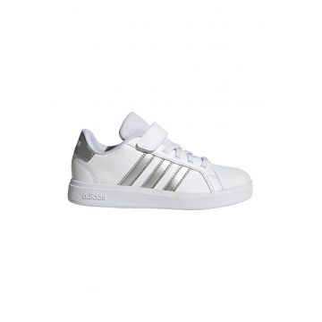 Pantofi sport cu inchidere velcro Grand Court 2.0 - Alb/Argintiu