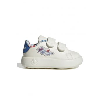 Pantofi sport de piele ecologica cu velcro Advantage - Albastru royal/Alb murdar