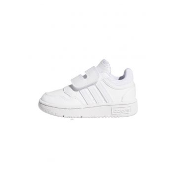 Pantofi sport de piele ecologica cu velcro Hoops - Alb optic