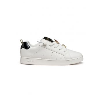 Pantofi sport de piele ecologica - Negru/Alb optic