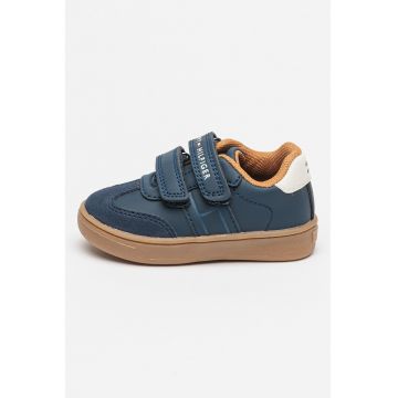Pantofi sport low-cut cu velcro - Caramel/Bleumarin