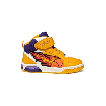 Pantofi sport mid-cut cu LED-uri - Portocaliu/Alb optic/Albastru indigo