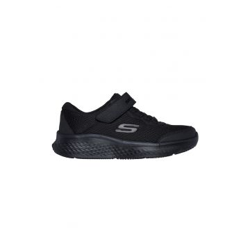 Pantofi sport Skech-Lite Pro cu insertii de piele ecologica si velcro - Negru