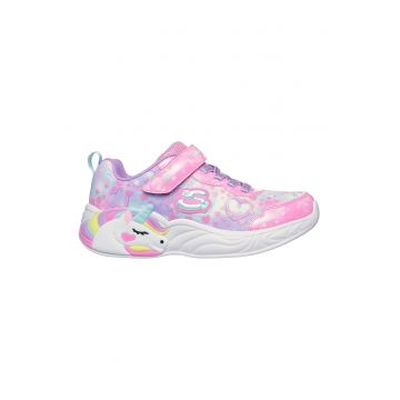Pantofi sport Unicorn cu buton de pornire/oprire - Roz deschis/Lila