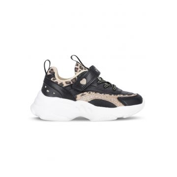 Pantofi copii -  piele ecologica - negru/bej