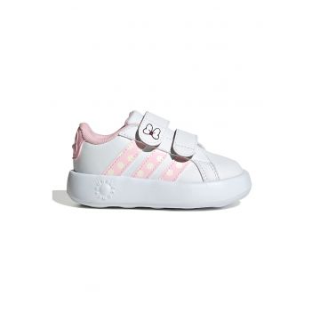 Pantofi sport cu velcro Minnie Mouse Grand - Alb/Roz deschis
