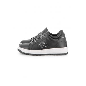 Pantofi sport din piele cu logo - Negru