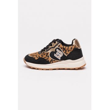 Pantofi sport low-cut cu model colorblock - Negru/Maro