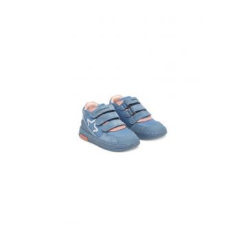 Tenisi pentru fete -  piele naturala - albastru/roz