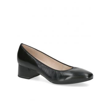 Pantofi formali -  casual - tocuri mijlocii - negru - piele naturala