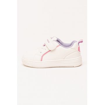 Pantofi sport cu bareta velcro - Alb/Violet