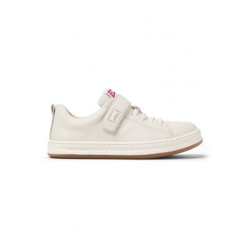 Pantofi sport Runner Four de piele cu sireturi elastice - Alb/Natur