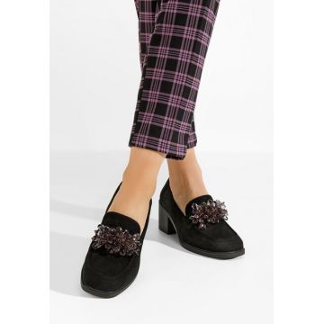 Mocasini cu toc Ermela negri