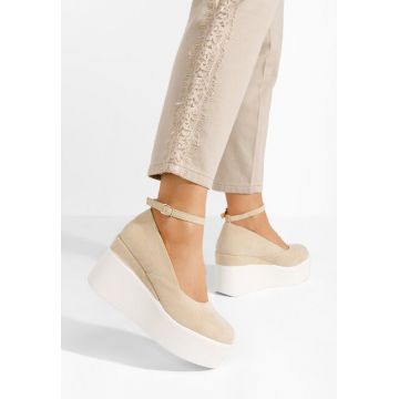 Pantofi cu platformă Leanora bej