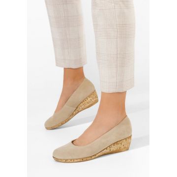 Pantofi cu platforma Sonia bej