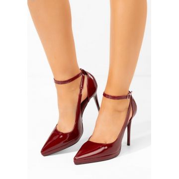 Pantofi cu toc subtire Creona grena